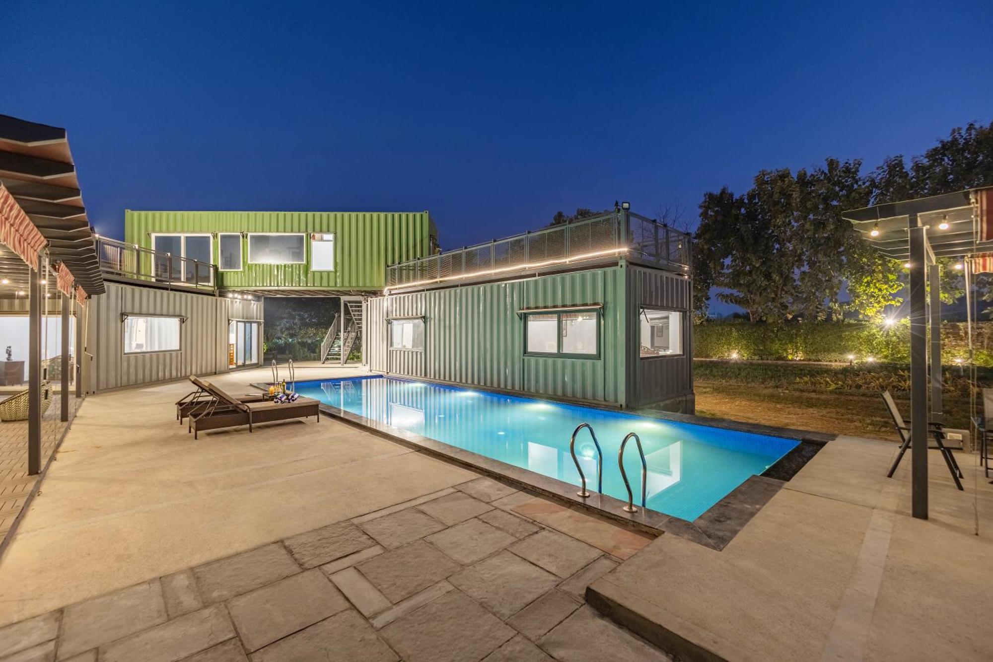 Villa Elivaas Hidden Oasis 4Bhk With Pool, Mud House & Container House Dhauj Esterno foto