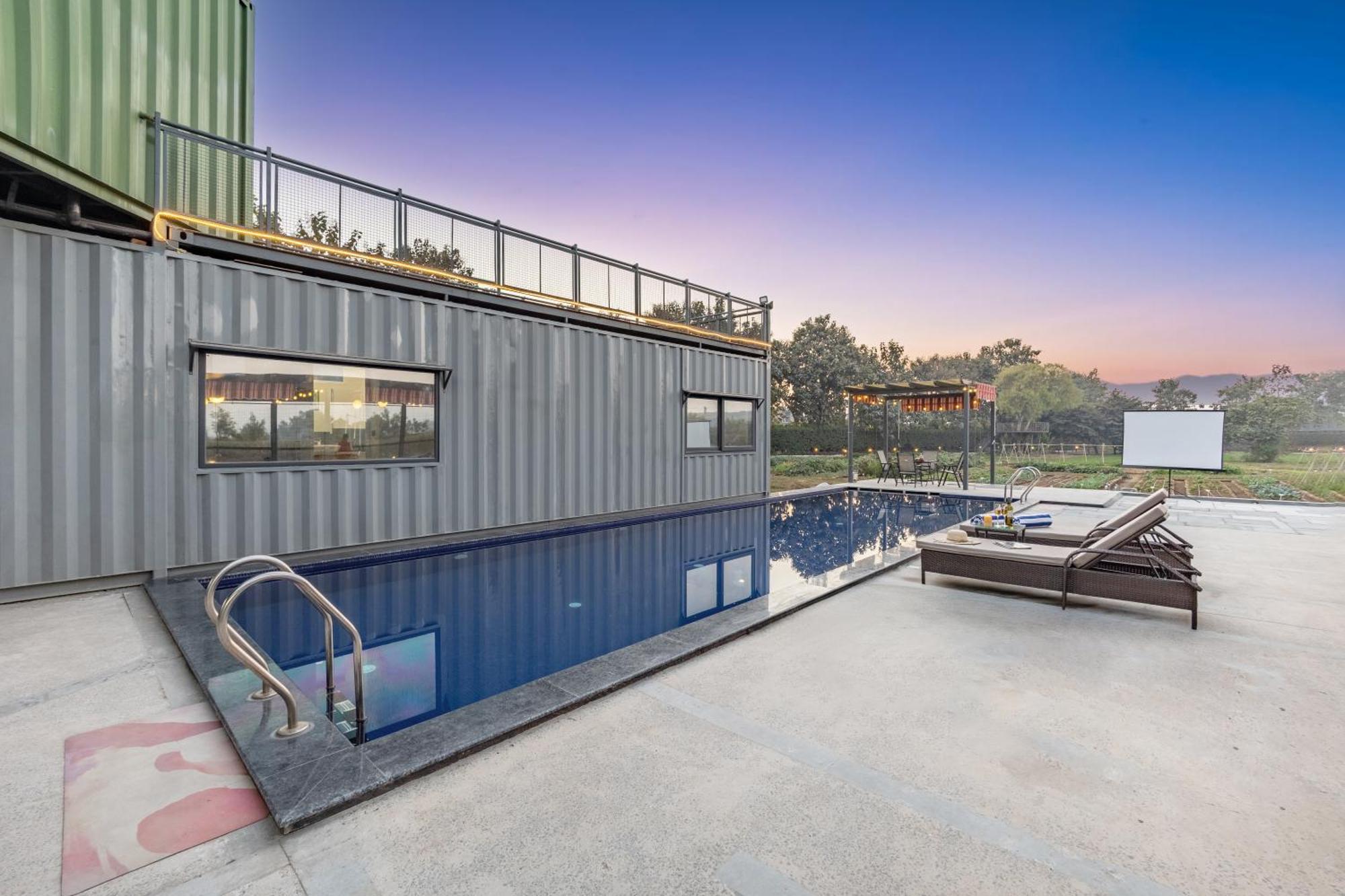Villa Elivaas Hidden Oasis 4Bhk With Pool, Mud House & Container House Dhauj Esterno foto