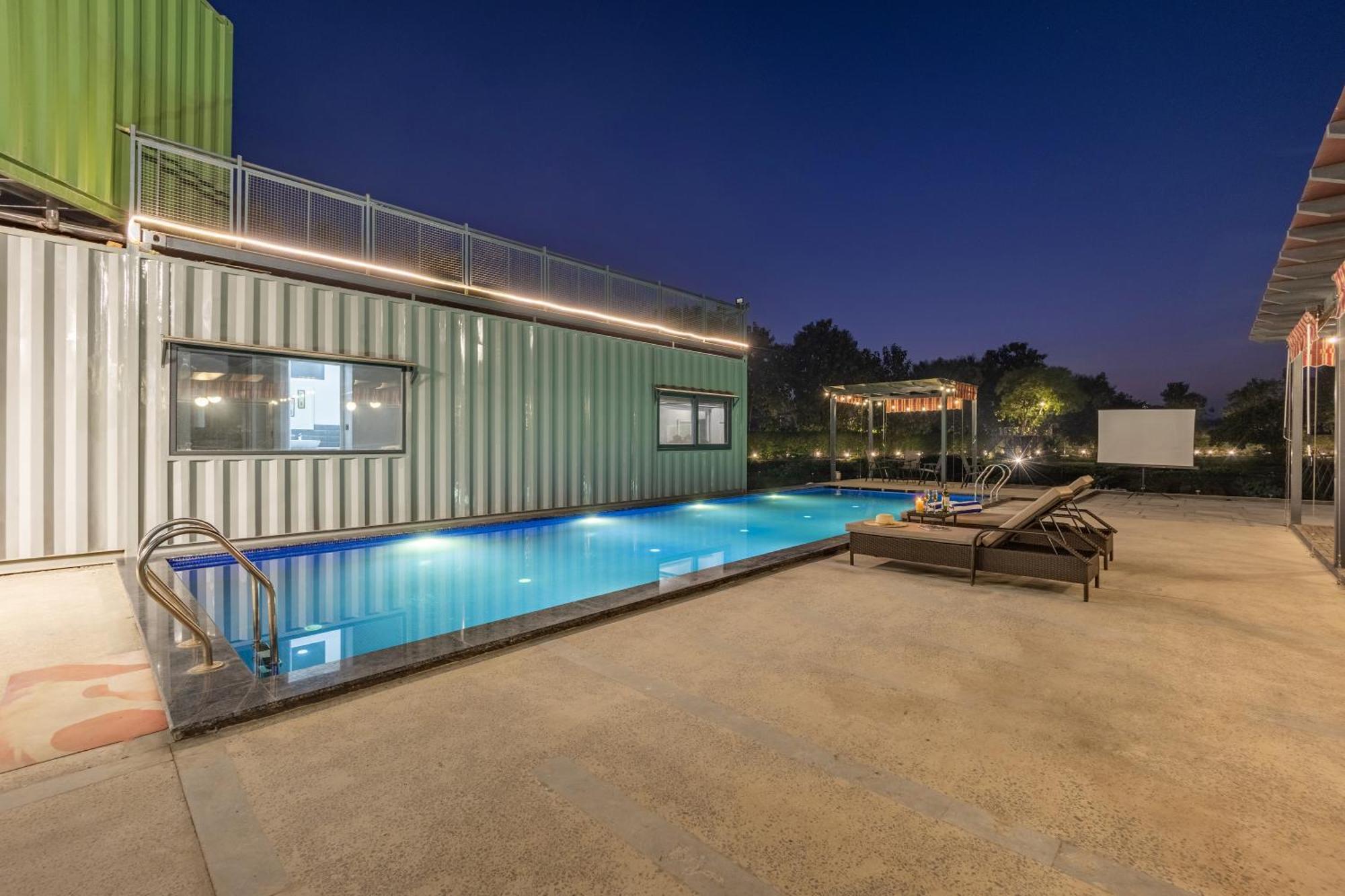 Villa Elivaas Hidden Oasis 4Bhk With Pool, Mud House & Container House Dhauj Esterno foto