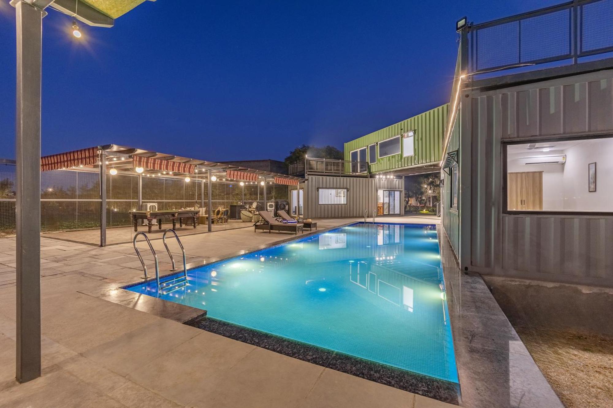 Villa Elivaas Hidden Oasis 4Bhk With Pool, Mud House & Container House Dhauj Esterno foto