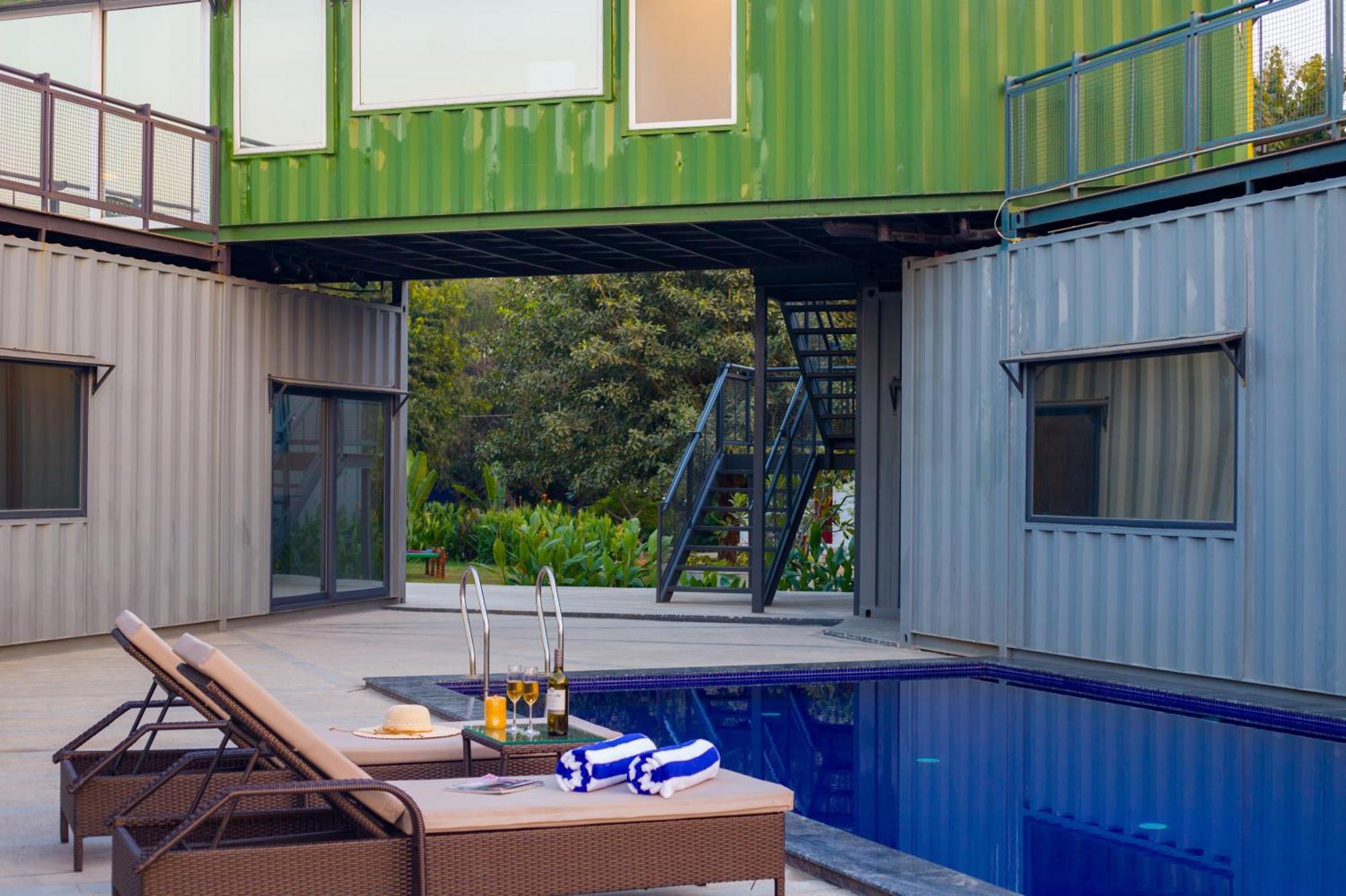 Villa Elivaas Hidden Oasis 4Bhk With Pool, Mud House & Container House Dhauj Esterno foto