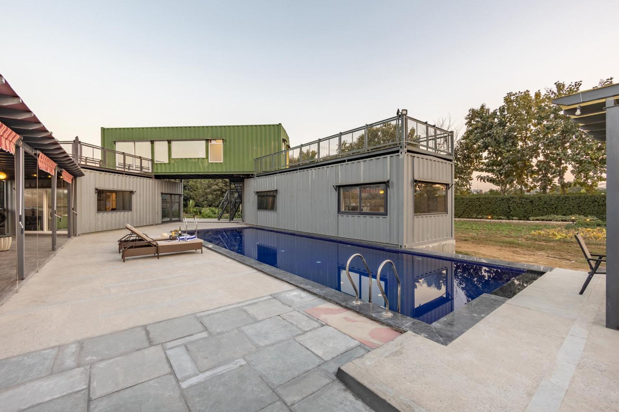 Villa Elivaas Hidden Oasis 4Bhk With Pool, Mud House & Container House Dhauj Esterno foto