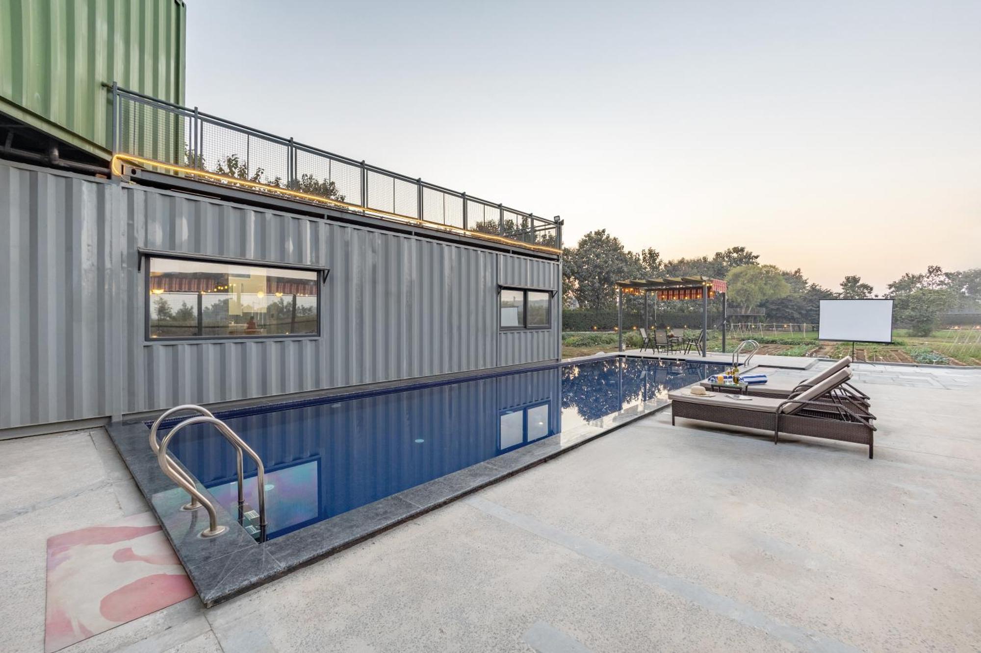 Villa Elivaas Hidden Oasis 4Bhk With Pool, Mud House & Container House Dhauj Esterno foto